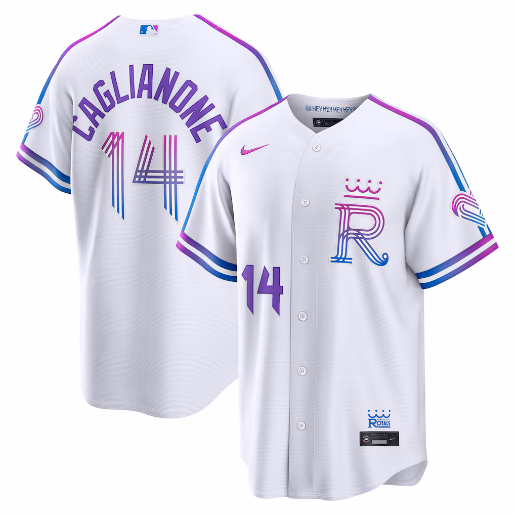 Men's Kansas City Royals Jac Caglianone Nike White 2026 City Connect Stadium Jersey - Vujersey Los Angeles Rams