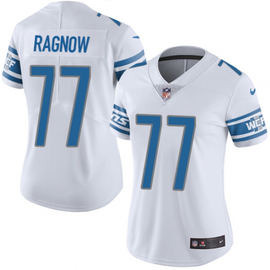 Women's Nike Detroit Lions #77 Frank Ragnow White Vapor Untouchable Limited Player NFL Jersey - Ujersey