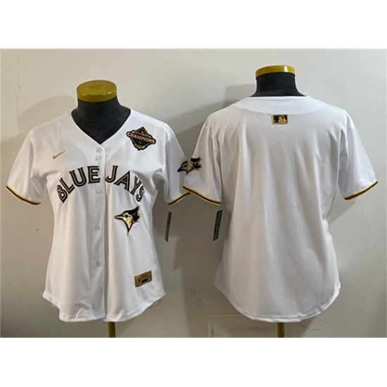 Youth Toronto Blue Jays Blank White Gold 2025 American League Champions Limited Stitched Jersey - Ujersey