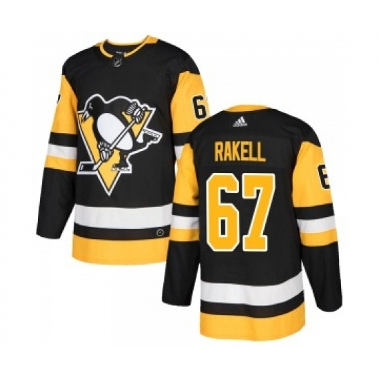 Men's Adidas Pittsburgh Penguins #67 Rickard Rakell Black Alternate Authentic Stitched NHL Jersey - Ujersey