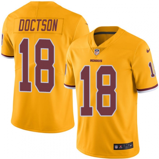 Youth Nike Washington Redskins #18 Josh Doctson Limited Gold Rush Vapor Untouchable NFL Jersey