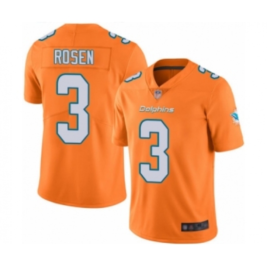 Men's Miami Dolphins #3 Josh Rosen Limited Orange Rush Vapor Untouchable Football Jersey - Ujersey