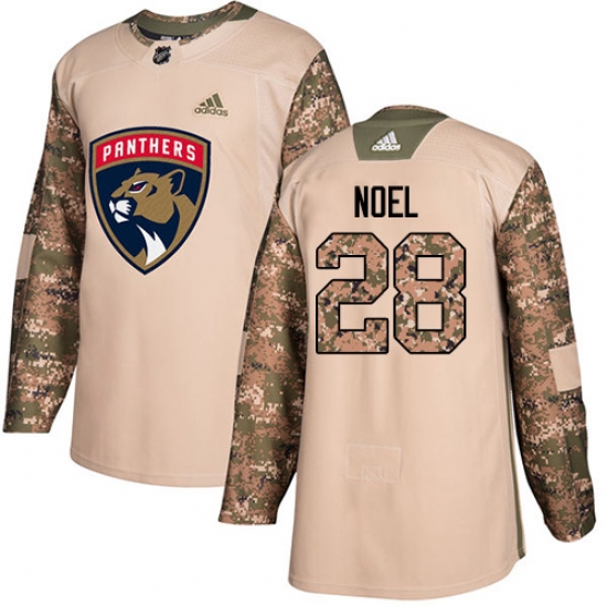 Men's Adidas Florida Panthers #28 Serron Noel Authentic Camo Veterans Day Practice NHL Jersey - Ujersey