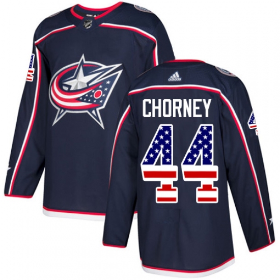 Youth Adidas Columbus Blue Jackets #44 Taylor Chorney Authentic Navy Blue USA Flag Fashion NHL Jersey