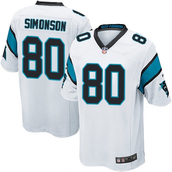 Men's Nike Carolina Panthers #80 Scott Simonson Game White NFL Jersey - Ujersey