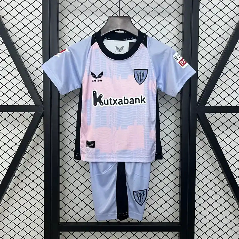 Athletic Club de Bilbao Soccer Jersey Third Away Kids Kit Jersey+Shorts 2024/25
