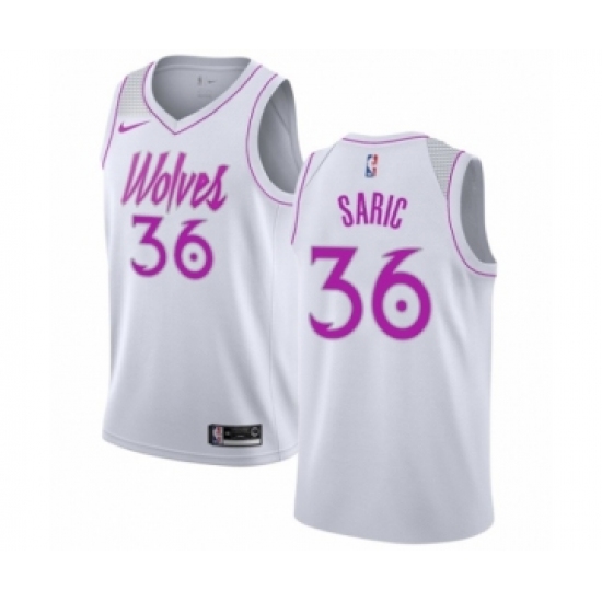 Women's Nike Minnesota Timberwolves #36 Dario Saric White Swingman Jersey - Earned Edition - Ujersey