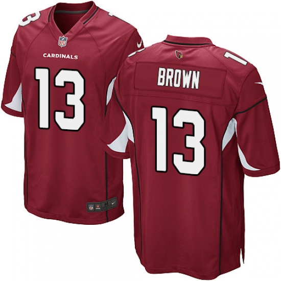 Men's Nike Arizona Cardinals #13 Jaron Brown Game Red Team Color NFL Jersey - Ujersey