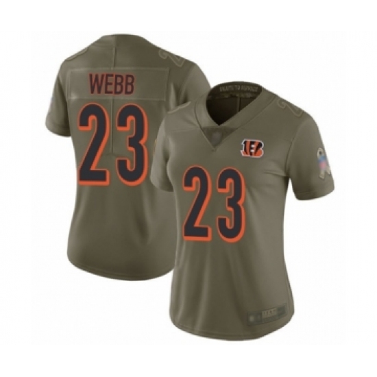 Women's Cincinnati Bengals #23 B.W. Webb Limited Olive 2017 Salute to Service Football Jersey - Ujersey