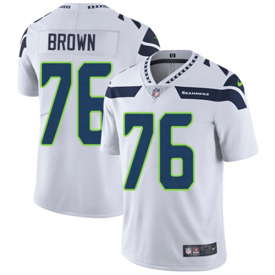 Youth Nike Seattle Seahawks #76 Duane Brown White Vapor Untouchable Limited Player NFL Jersey - Ujersey
