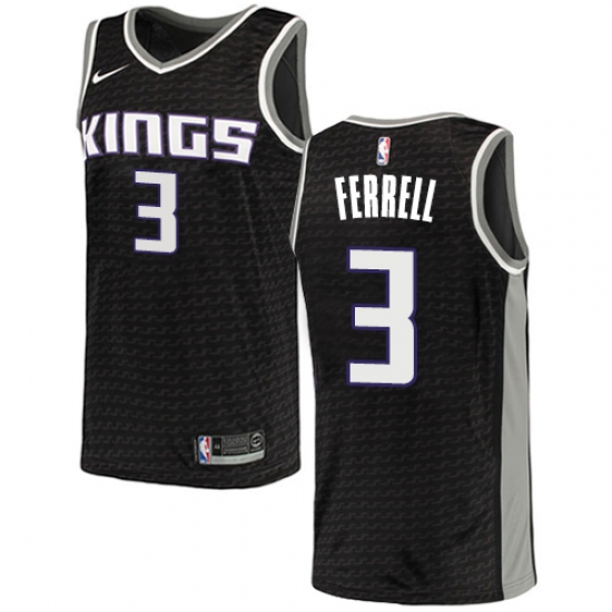 Women's Nike Sacramento Kings #3 Yogi Ferrell Swingman Black NBA Jersey Statement Edition - Ujersey