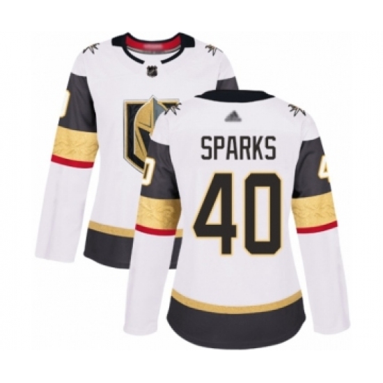 Women's Vegas Golden Knights #40 Garret Sparks Authentic White Away Hockey Jersey - Ujersey