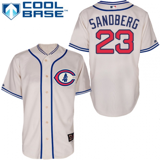 Men's Majestic Chicago Cubs #23 Ryne Sandberg Authentic Cream 1929 Turn Back The Clock MLB Jersey - Ujersey