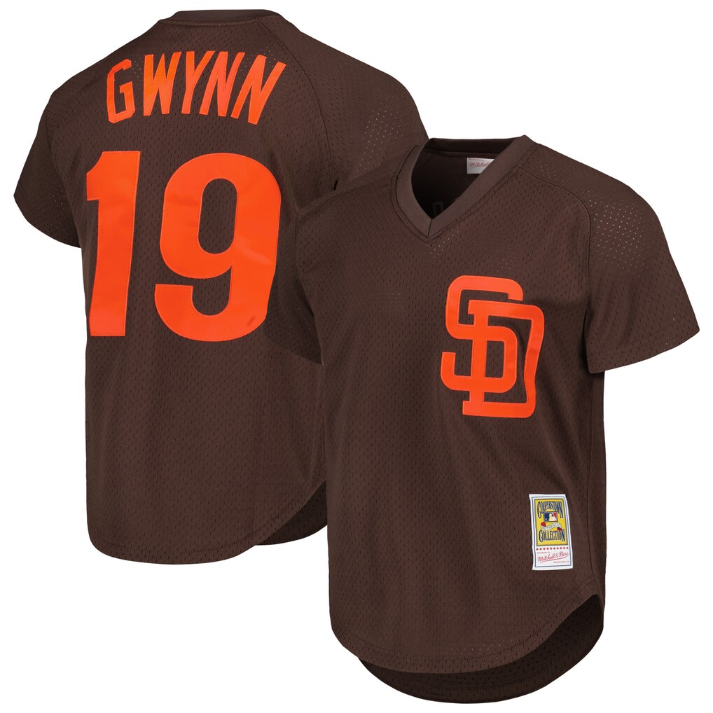 Men's San Diego Padres Tony Gwynn Mitchell & Ness Brown Authentic Batting Practice Jersey - U-jersey