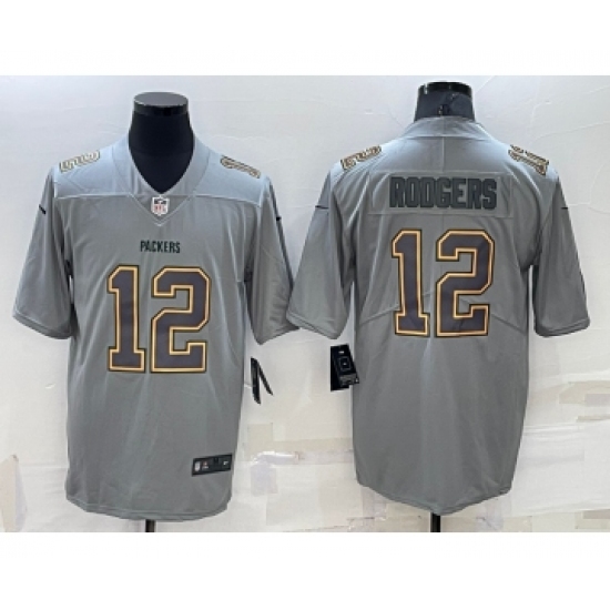 Men's Green Bay Packers #12 Aaron Rodgers Grey Atmosphere Fashion 2022 Vapor Untouchable Stitched Limited Jersey - Ujersey