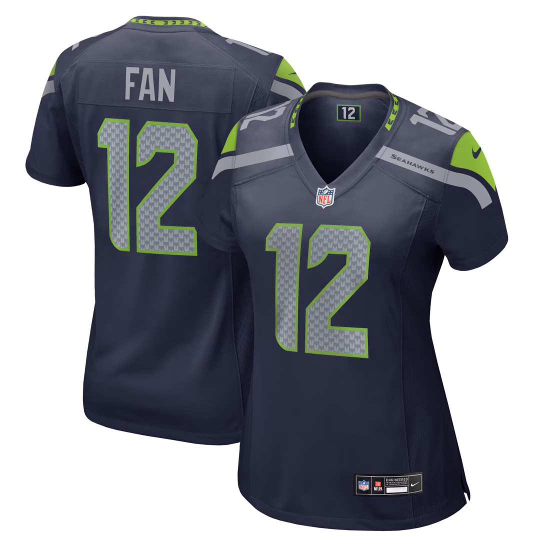 Women's Seattle Seahawks 12s Nike College Navy Team Game Jersey