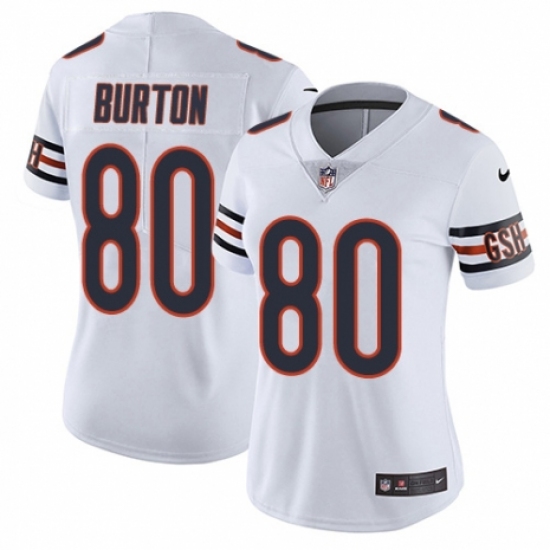 Women's Nike Chicago Bears #80 Trey Burton White Vapor Untouchable Limited Player NFL Jersey - Ujersey