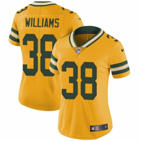 Women's Nike Green Bay Packers #38 Tramon Williams Limited Gold Rush Vapor Untouchable NFL Jersey - Ujersey