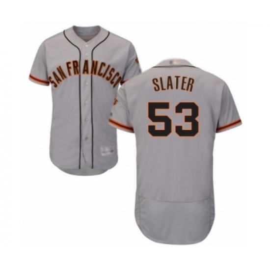 Men's San Francisco Giants #53 Austin Slater Grey Road Flex Base Authentic Collection Baseball Player Jersey - Ujersey