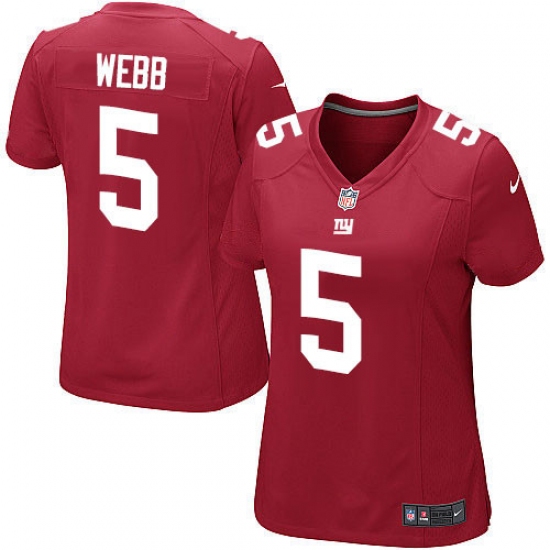 Women's Nike New York Giants #5 Davis Webb Game Red Alternate NFL Jersey - Ujersey
