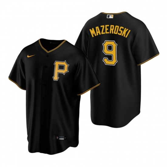 Men's Nike Pittsburgh Pirates #9 Bill Mazeroski Black Alternate Stitched Baseball Jersey - Ujersey