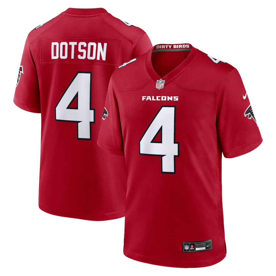 Men's Atlanta Falcons Jahan Dotson Nike Red Team Game Jersey - Ujersey