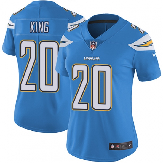 Women's Nike Los Angeles Chargers #20 Desmond King Electric Blue Alternate Vapor Untouchable Limited Player NFL Jersey - Ujersey