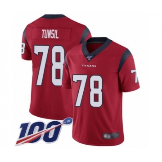Men's Houston Texans #78 Laremy Tunsil Red Alternate Vapor Untouchable Limited Player 100th Season Football Jersey - Ujersey
