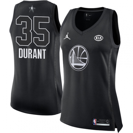 Women's Nike Jordan Golden State Warriors #35 Kevin Durant Swingman Black 2018 All-Star Game NBA Jersey - Ujersey