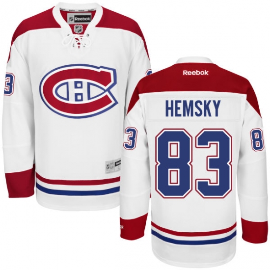 Women's Reebok Montreal Canadiens #83 Ales Hemsky Authentic White Away NHL Jersey - Ujersey