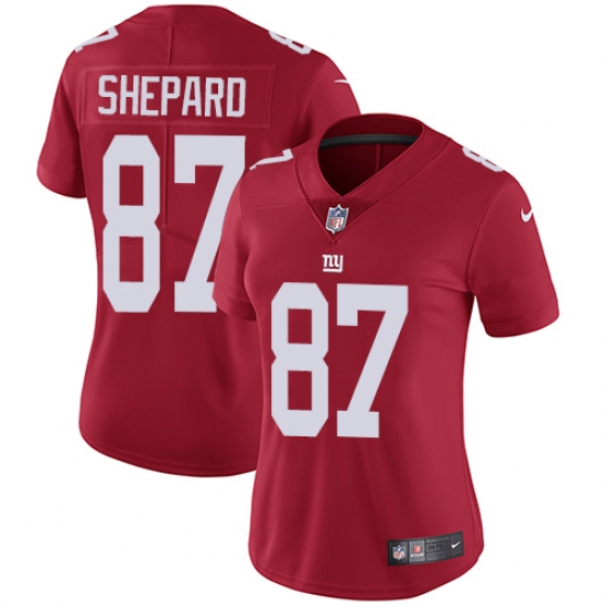 Women's Nike New York Giants #87 Sterling Shepard Red Alternate Vapor Untouchable Limited Player NFL Jersey - Ujersey