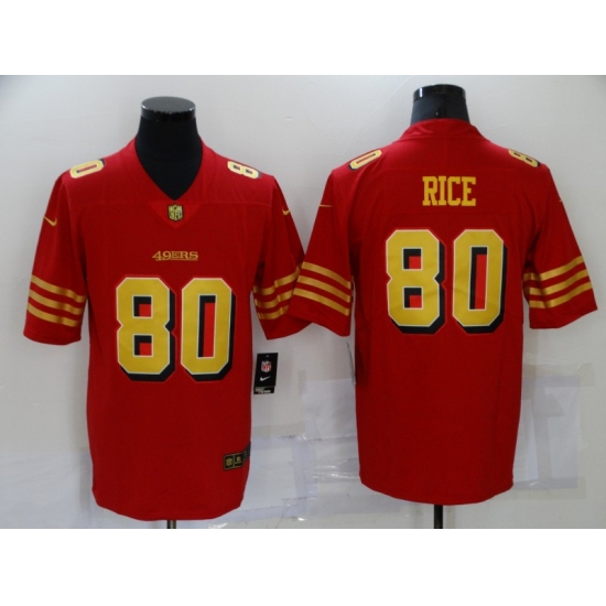 Men's San Francisco 49ers #80 Jerry Rice Red Gold Untouchable Limited Jersey - Ujersey