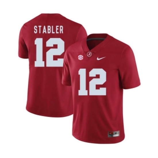 Alabama Crimson Tide 12 Ken Stabler Red College Football Jersey