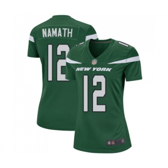Women's New York Jets #12 Joe Namath Game Green Team Color Football Jersey - Ujersey