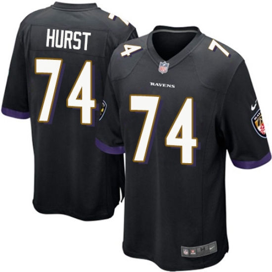 Men's Nike Baltimore Ravens #74 James Hurst Game Black Alternate NFL Jersey - Ujersey