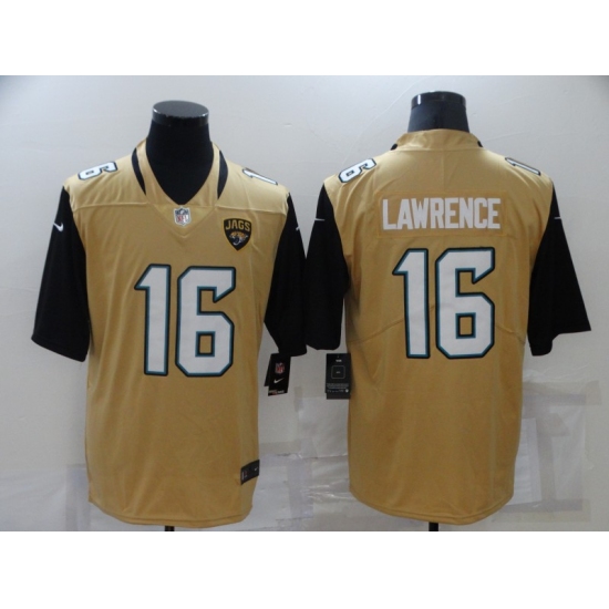 Men's Jacksonville Jaguars #16 Trevor Lawrence Yellow Draft First Round Pick Limited Jersey - Ujersey