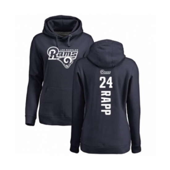 Football Women's Los Angeles Rams #24 Taylor Rapp Navy Blue Backer Pullover Hoodie - Ujersey