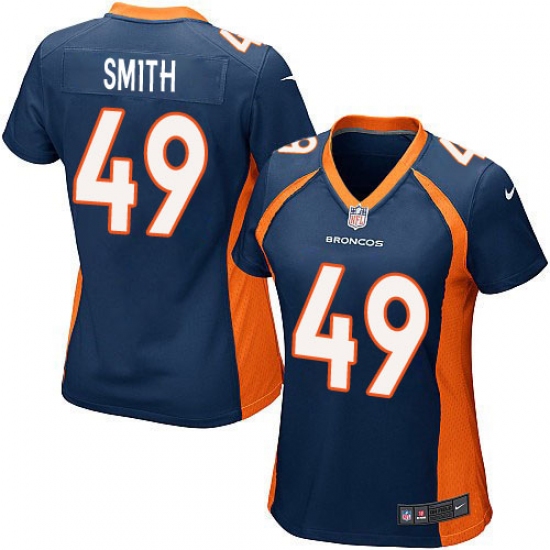Women's Nike Denver Broncos #49 Dennis Smith Game Navy Blue Alternate NFL Jersey - Ujersey