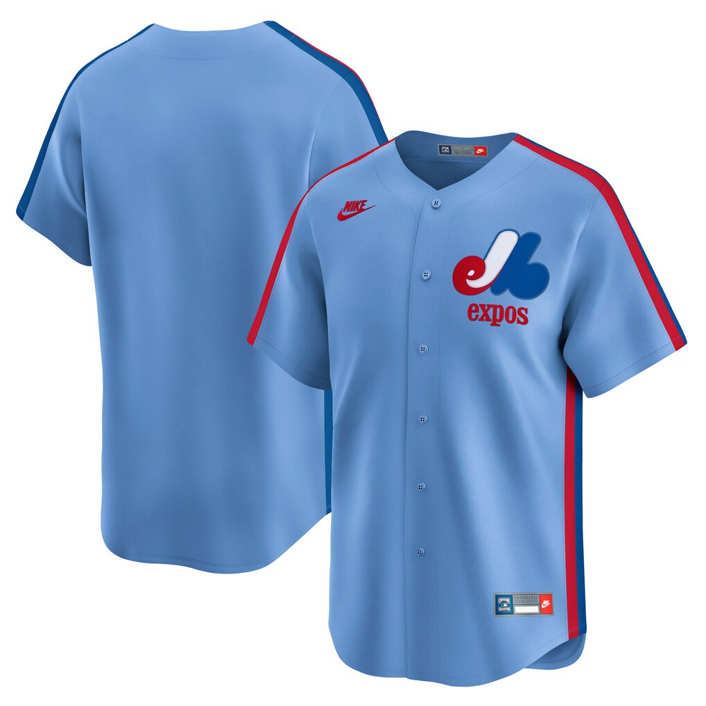 Men's Montreal Expos Nike Light Blue Cooperstown Collection Limited Jersey - SUjersey01