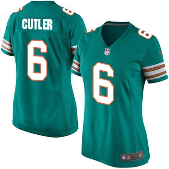 Women's Nike Miami Dolphins #6 Jay Cutler Game Aqua Green Alternate NFL Jersey - Ujersey