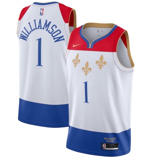 Youth New Orleans Pelicans #1 Zion Williamson Nike White 2020-21 Swingman Jersey - Ujersey