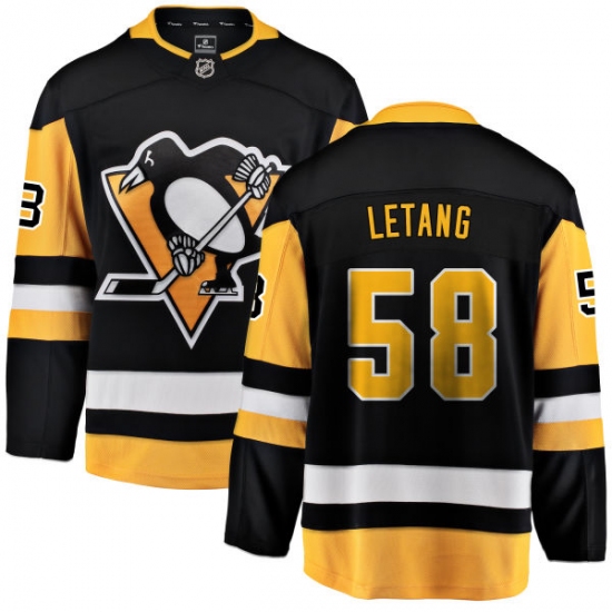 Men's Pittsburgh Penguins #58 Kris Letang Fanatics Branded Black Home Breakaway NHL Jersey - Ujersey