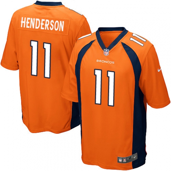 Men's Nike Denver Broncos #11 Carlos Henderson Game Orange Team Color NFL Jersey - Ujersey