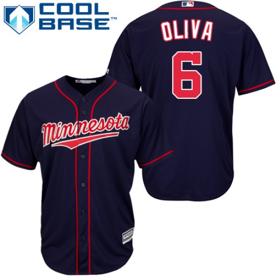 Youth Majestic Minnesota Twins #6 Tony Oliva Authentic Navy Blue Alternate Road Cool Base MLB Jersey - Ujersey