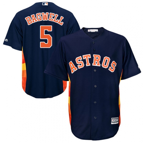 Men's Majestic Houston Astros #5 Jeff Bagwell Replica Navy Blue Alternate Cool Base MLB Jersey - Ujersey