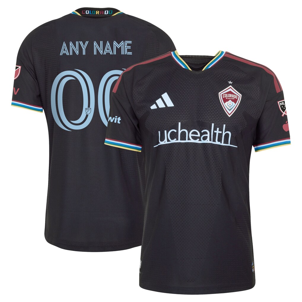 Men's Colorado Rapids adidas Black 2026 Colorful Colorado On-Field Authentic Patch Custom Jersey - Ujersey