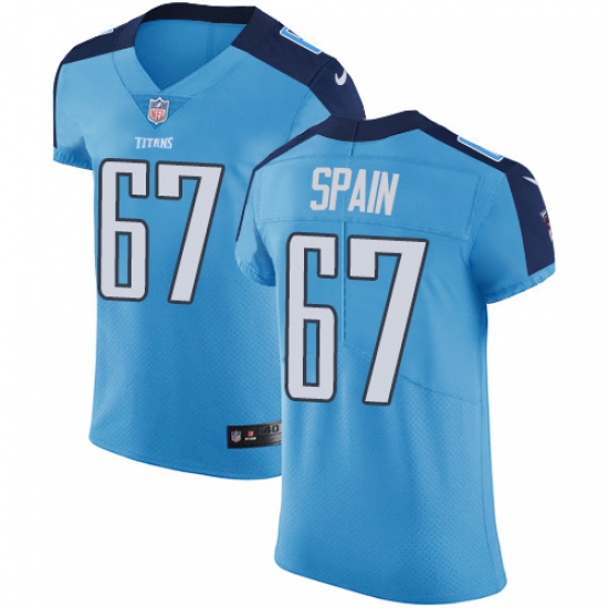 Men's Nike Tennessee Titans #67 Quinton Spain Light Blue Team Color Vapor Untouchable Elite Player NFL Jersey - Ujersey