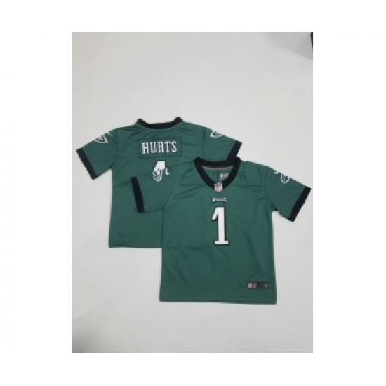 Toddlers Philadelphia Eagles #1 Jalen Hurts Midnight Green 2021 Vapor Untouchable Stitched NFL Nike Limited Jersey - Ujersey