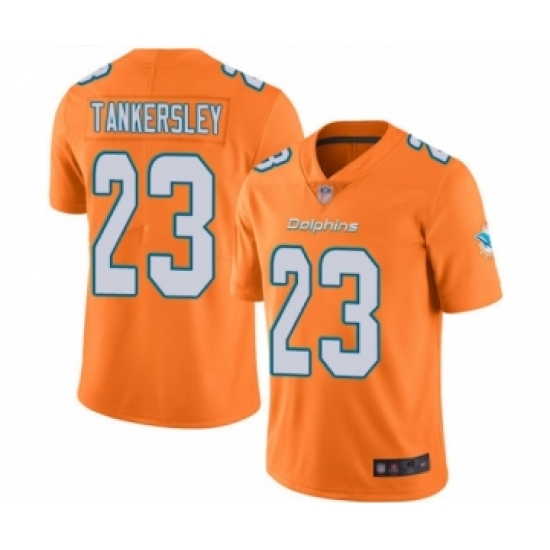 Men's Miami Dolphins #23 Cordrea Tankersley Limited Orange Rush Vapor Untouchable Football Jersey - Ujersey