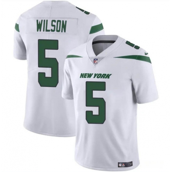 Men's New York Jets #5 Garrett Wilson White Vapor Untouchable Limited Football Stitched Jersey - Ujersey